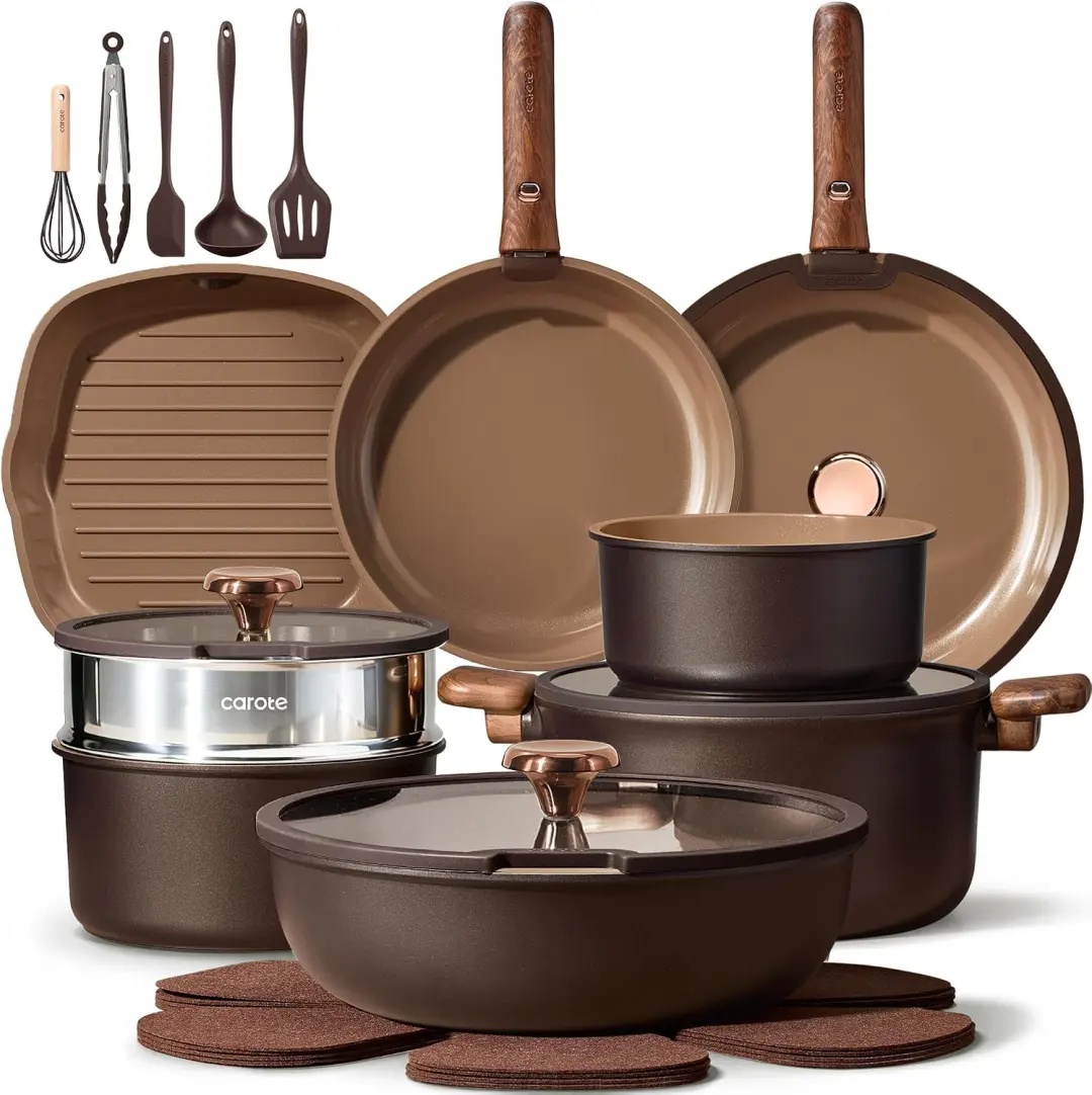 Carote 24 piece cookware set in black