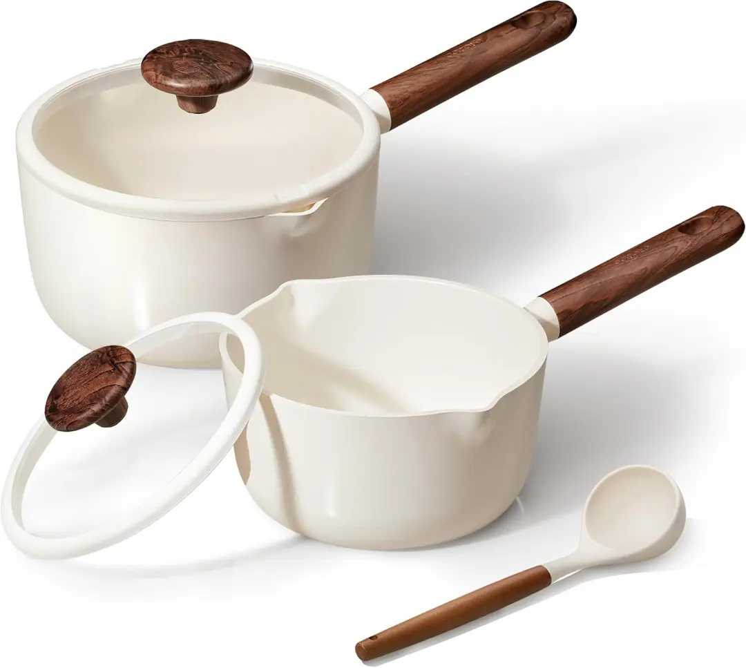 Carote ceramic cookware, matching saucepan set